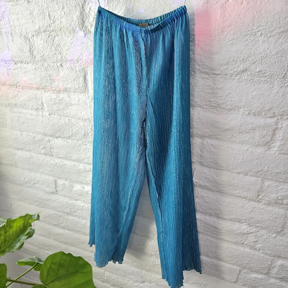 Cult Gaia Pleats Stacie Pant Turquoise Blue Sz XS NWOT